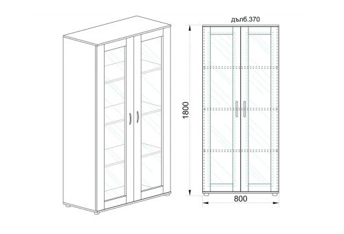 Шкаф витрина Сити 6237